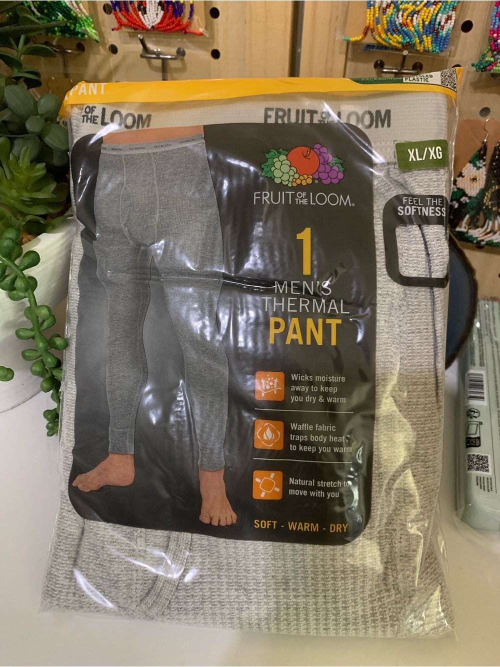 Fruit of the Loom Men's Thermal Pants - Heather Gray